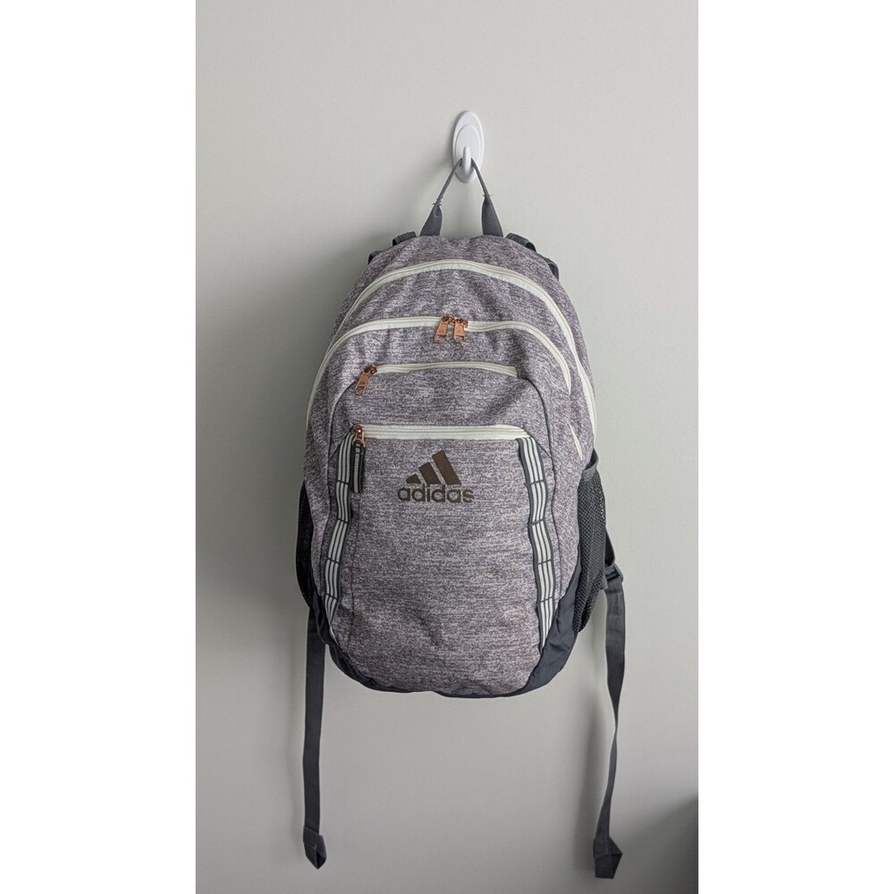 Adidas Excel 6 19" XL Large School Backpack Gray 4 Pocket Tiered Pockets Clean